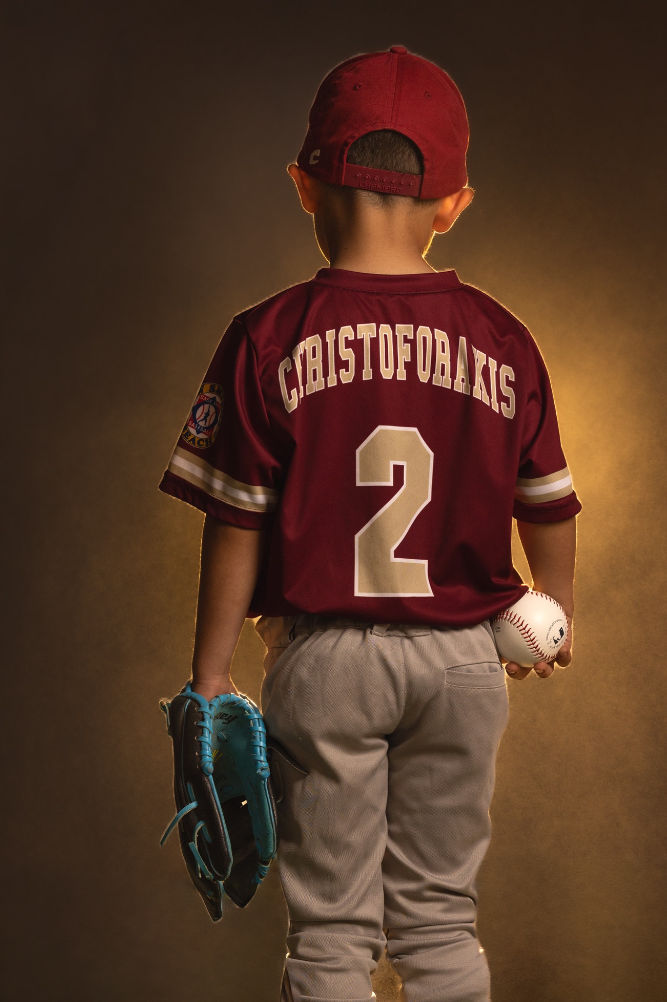 Youth football player sports portrait in game jersey — Volusia County FL