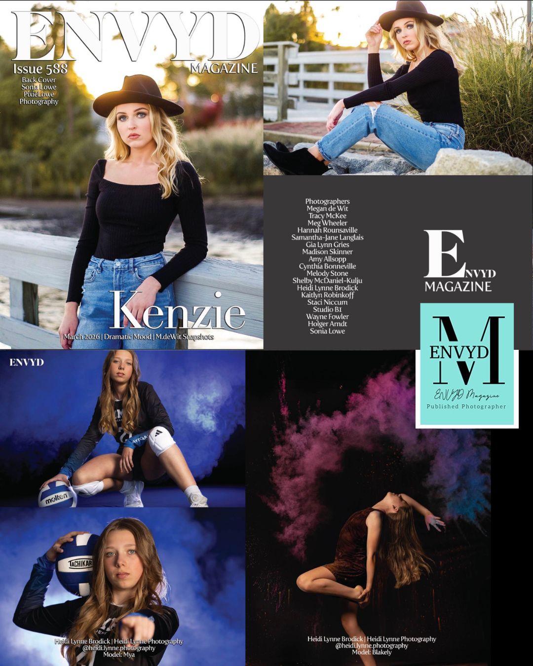 ENVYD Magazine Feature Spread — Heidi Lynne Photography sports portraits