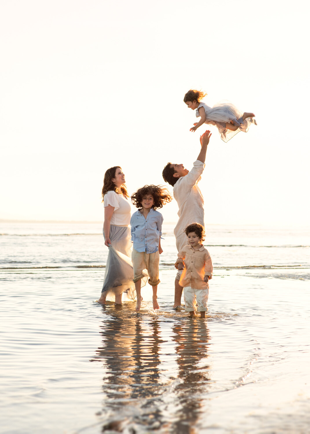 Family beach portrait session at golden hour — Daytona Beach FL — Heidi Lynne Photography