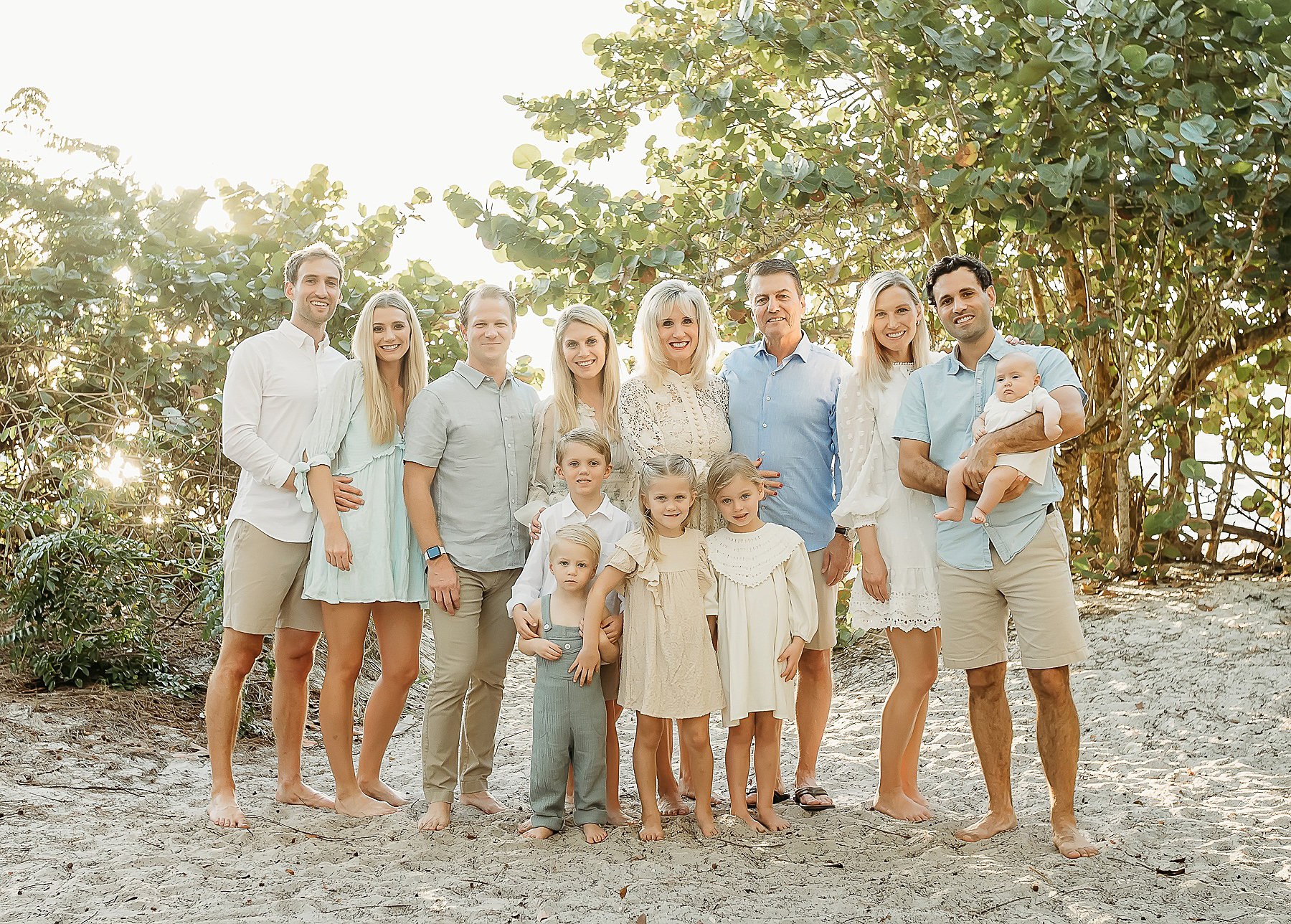 Extended family beach portrait session at sunset — Daytona Beach FL — Heidi Lynne Photography