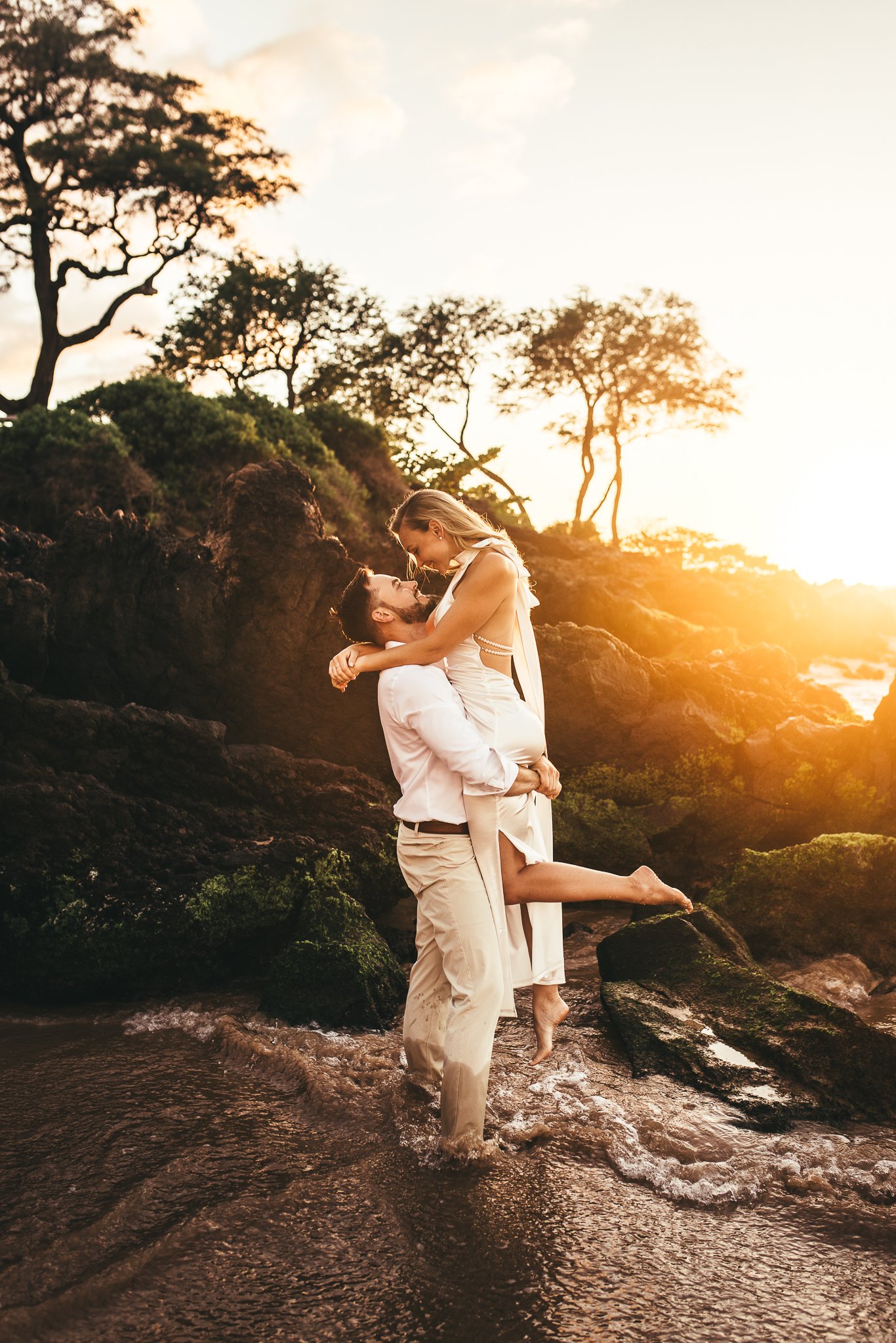 Couple beach sunset portrait session — Volusia County FL — Heidi Lynne Photography