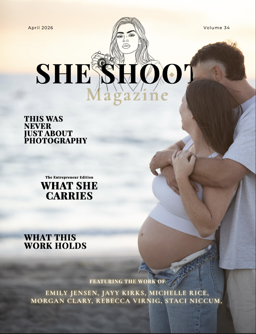 She Shoots Magazine Issue 34 Cover — April 2026 — Heidi Lynne Photography Featured Artist